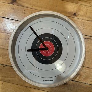 Clockwerk Red Bullseye Clock
